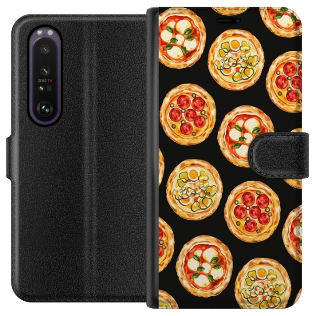 Portemonnee-hoesje voor Sony Xperia 1 III met Pizza ontwerp