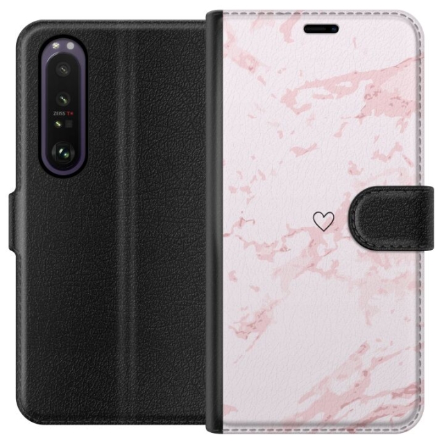 Portemonnee-hoesje voor Sony Xperia 1 III met Roze Hart ontwerp