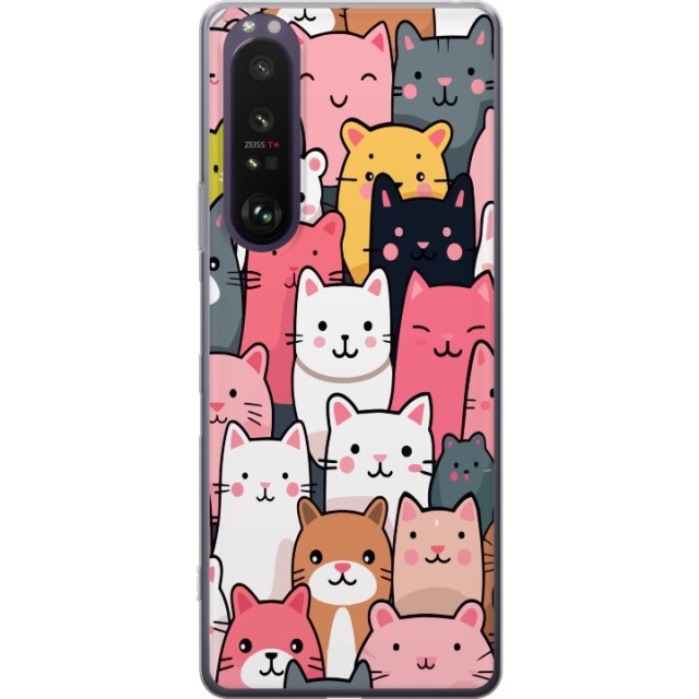 Mobiele hoes voor Sony Xperia 1 III met Kattenpatroon ontwerp