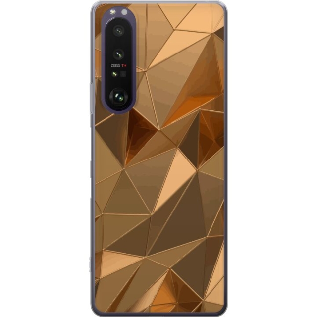 Mobiele hoes voor Sony Xperia 1 III met 3D Goud ontwerp