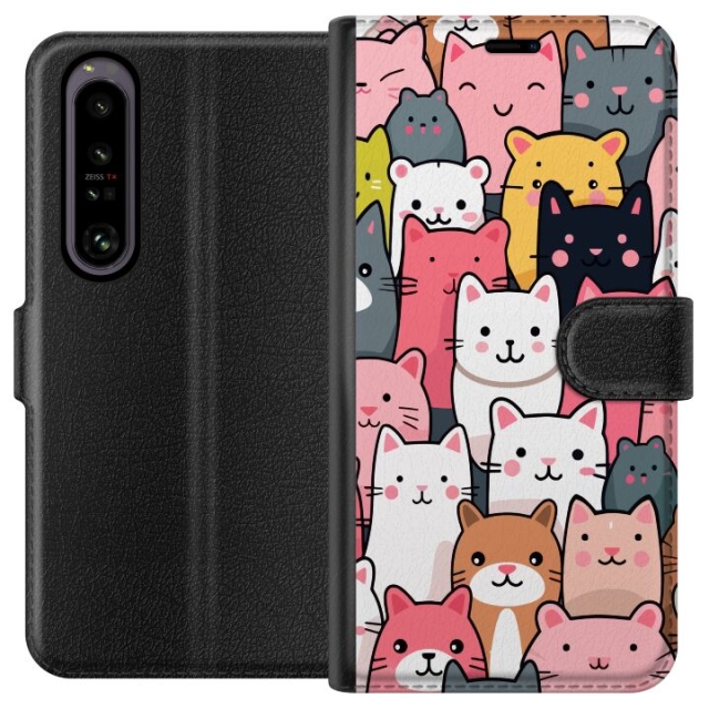 Portemonnee-hoesje voor Sony Xperia 1 IV met Kattenpatroon ontwerp