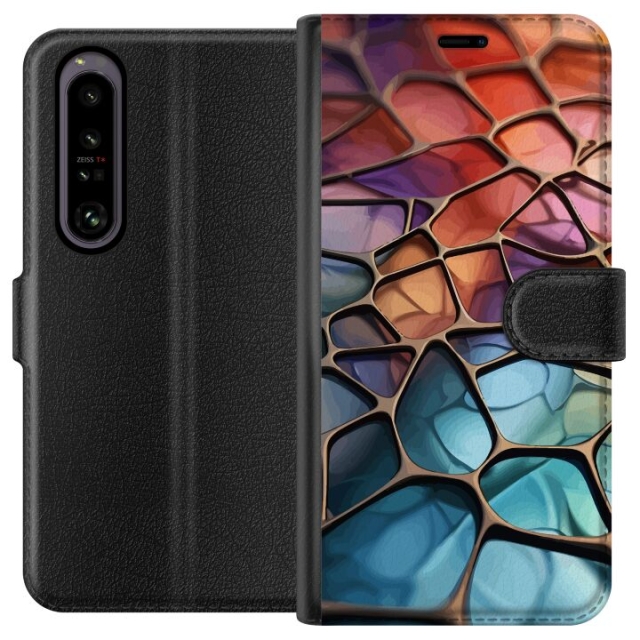 Portemonnee-hoesje voor Sony Xperia 1 IV met Metallic patroon ontwerp