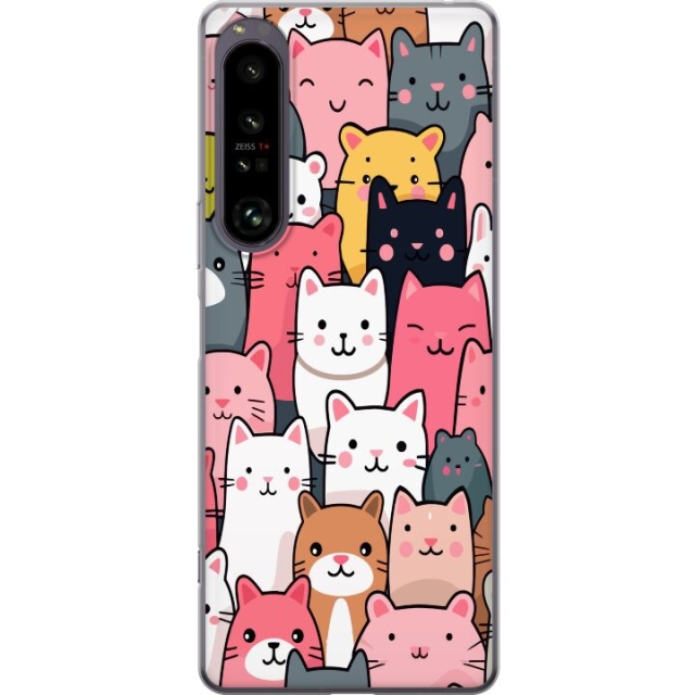 Mobiele hoes voor Sony Xperia 1 IV met Kattenpatroon ontwerp