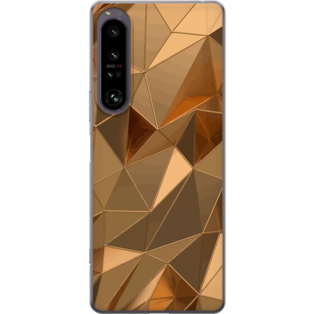 Mobiele hoes voor Sony Xperia 1 IV met 3D Goud ontwerp