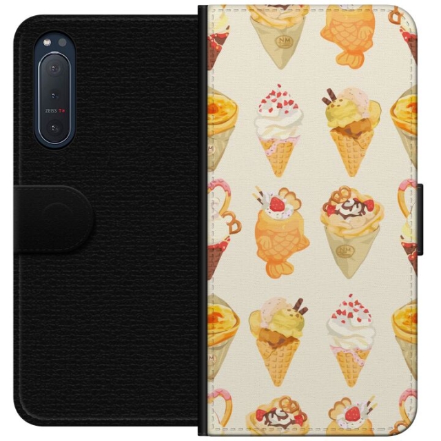 Portemonnee-hoesje voor Sony Xperia 5 II met Glasachtig ontwerp