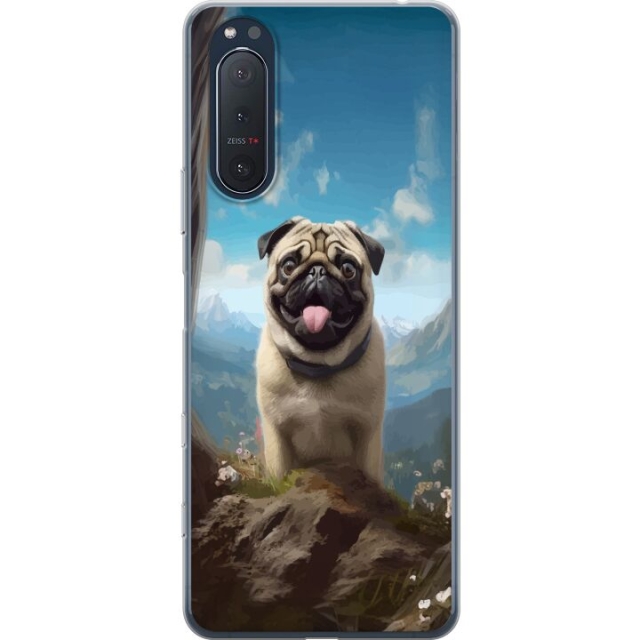 Mobiele hoes voor Sony Xperia 5 II met Blije Hond ontwerp