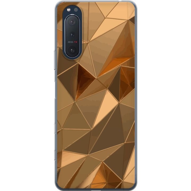 Mobiele hoes voor Sony Xperia 5 II met 3D Goud ontwerp