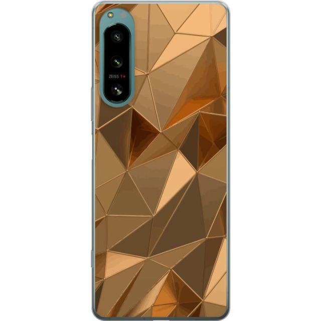 Mobiele hoes voor Sony Xperia 5 IV met 3D Goud ontwerp