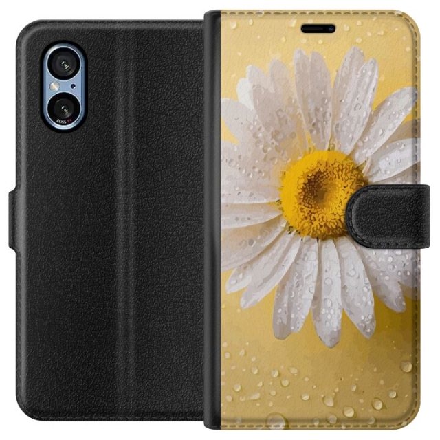 Portemonnee-hoesje voor Sony Xperia 5 V met Porseleinbloem ontwerp