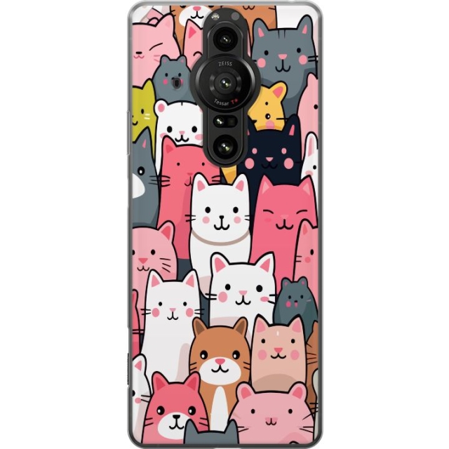 Mobiele hoes voor Sony Xperia Pro-I met Kattenpatroon ontwerp