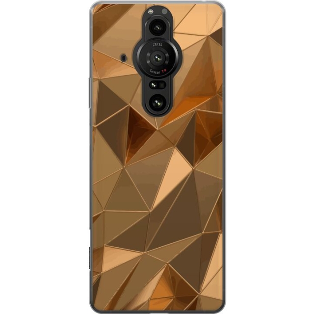 Mobiele hoes voor Sony Xperia Pro-I met 3D Goud ontwerp