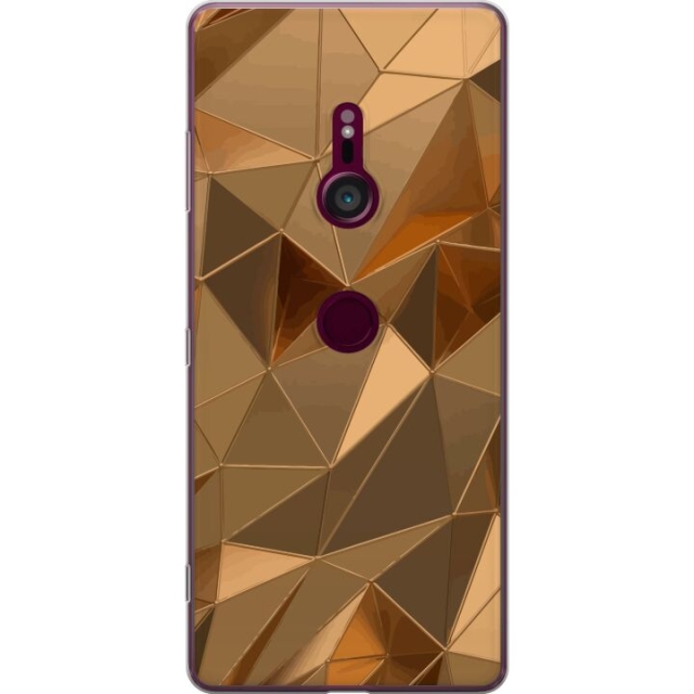 Mobiele hoes voor Sony Xperia XZ3 met 3D Goud ontwerp