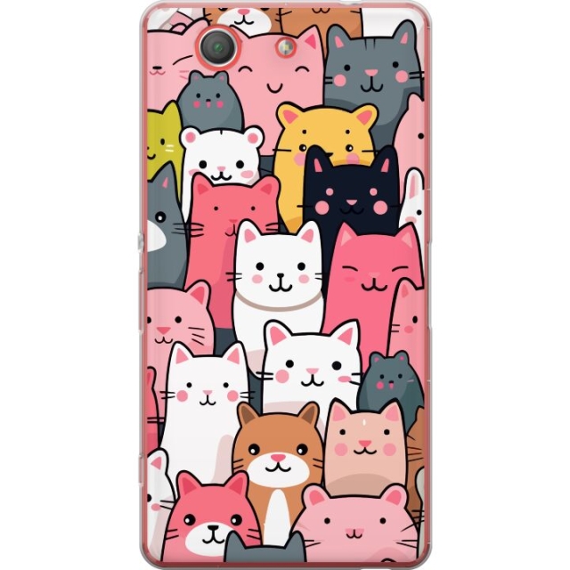 Mobiele hoes voor Sony Xperia Z3 Compact met Kattenpatroon ontwerp