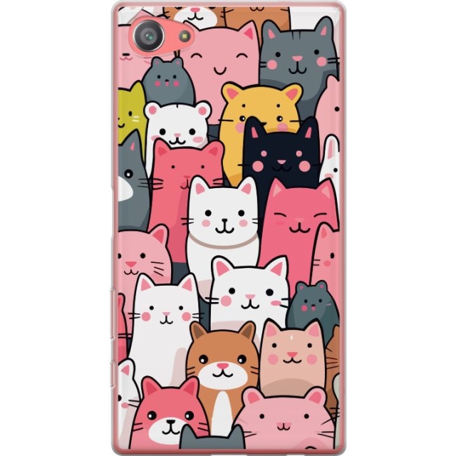 Mobiele hoes voor Sony Xperia Z5 Compact met Kattenpatroon ontwerp