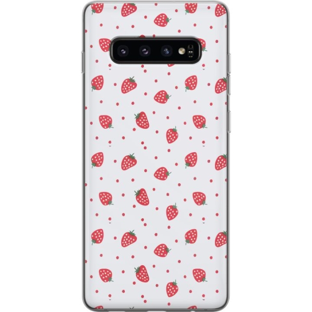 Mobiele hoes voor Samsung Galaxy S10 met Aardbeien ontwerp