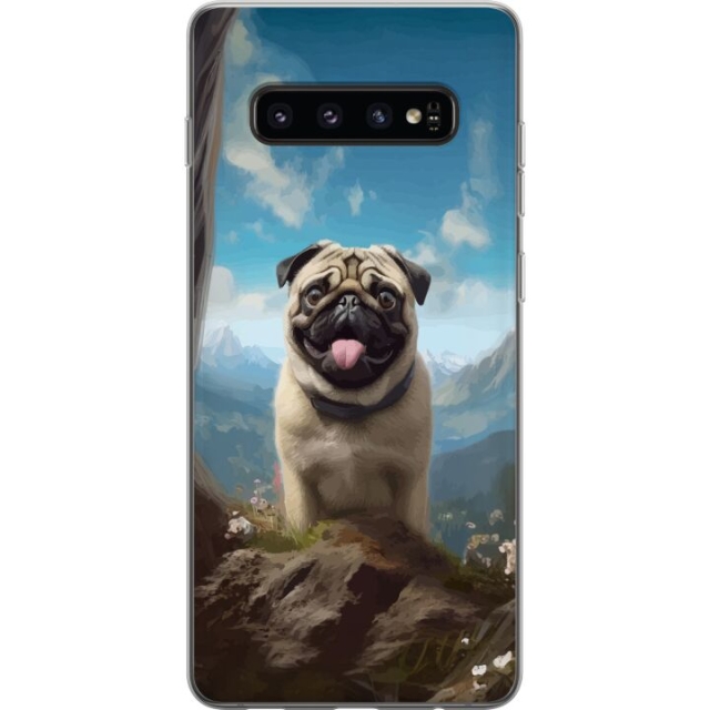 Mobiele hoes voor Samsung Galaxy S10 met Blije Hond ontwerp