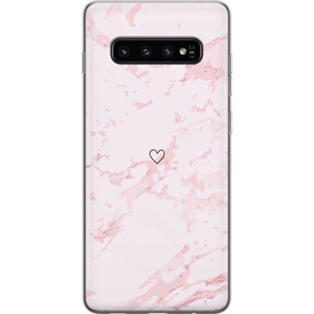 Mobiele hoes voor Samsung Galaxy S10 met Roze Hart ontwerp