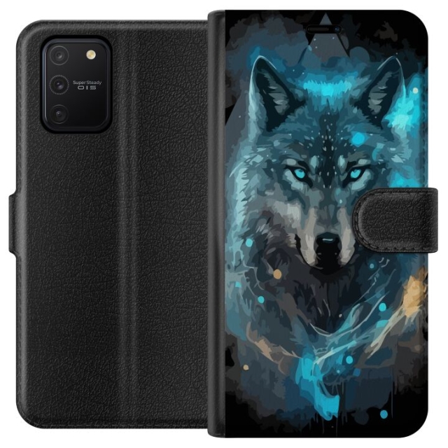 Portemonnee-hoesje voor Samsung Galaxy S10 Lite met Wolf ontwerp