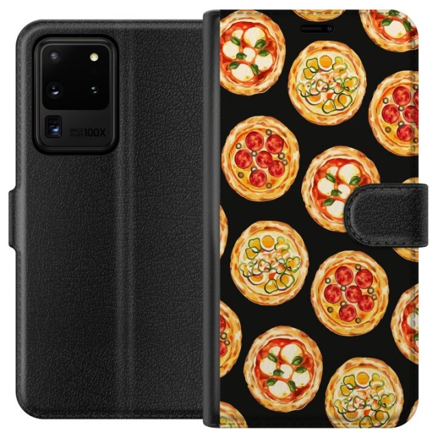Portemonnee-hoesje voor Samsung Galaxy S20 Ultra met Pizza ontwerp