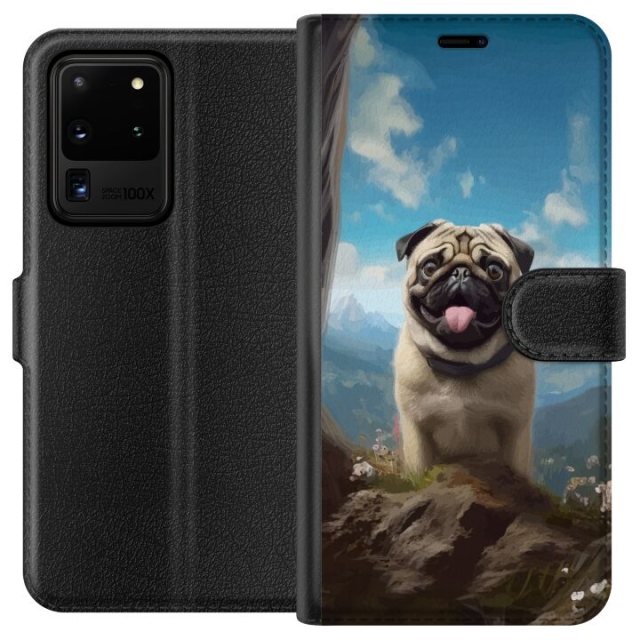 Portemonnee-hoesje voor Samsung Galaxy S20 Ultra met Blije Hond ontwerp
