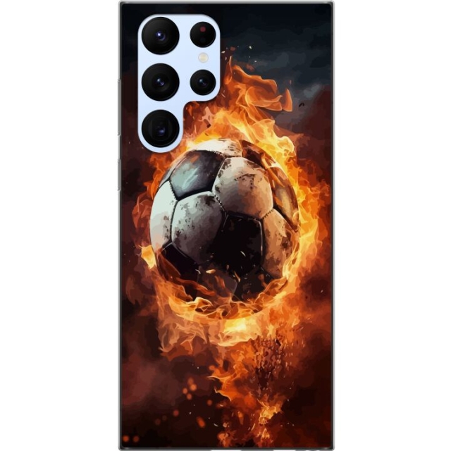 Mobiele hoes voor Samsung Galaxy S22 Ultra 5G met Voetbal ontwerp