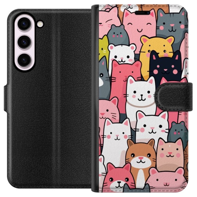 Portemonnee-hoesje voor Samsung Galaxy S23+ met Kattenpatroon ontwerp