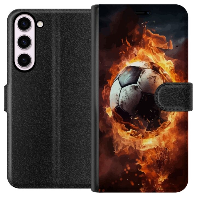 Portemonnee-hoesje voor Samsung Galaxy S23+ met Voetbal ontwerp