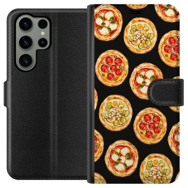 Portemonnee-hoesje voor Samsung Galaxy S23 Ultra met Pizza ontwerp