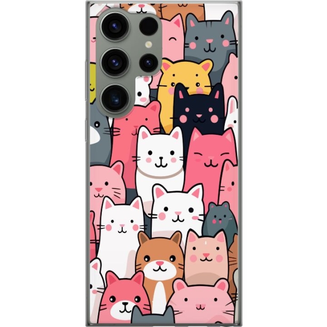 Mobiele hoes voor Samsung Galaxy S23 Ultra met Kattenpatroon ontwerp