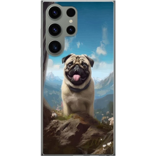 Mobiele hoes voor Samsung Galaxy S23 Ultra met Blije Hond ontwerp