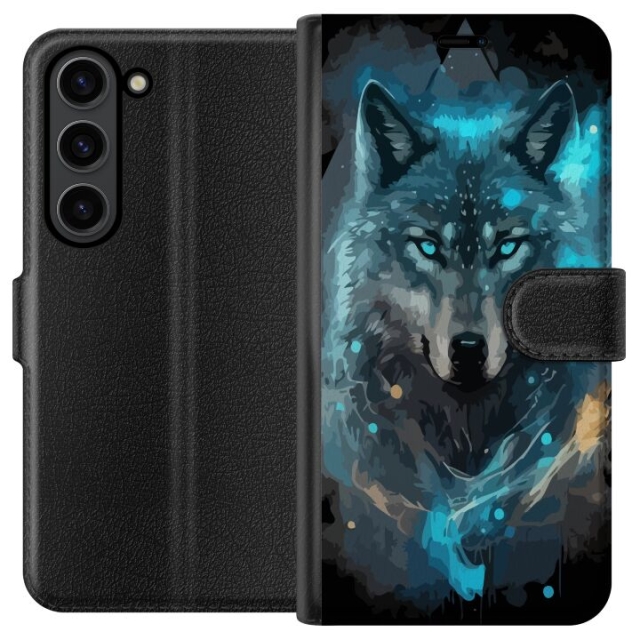 Portemonnee-hoesje voor Samsung Galaxy S24+ met Wolf ontwerp