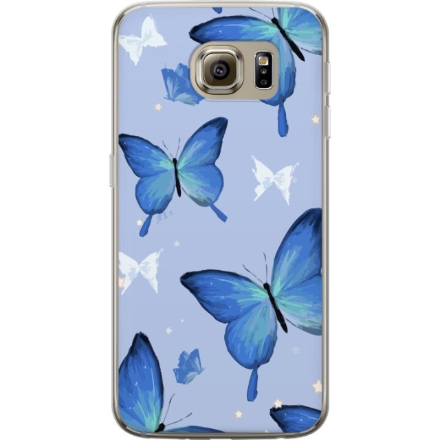 Mobiele hoes voor Samsung Galaxy S6 met Blauwe vlinders ontwerp