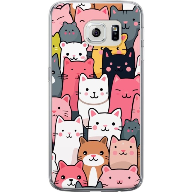 Mobiele hoes voor Samsung Galaxy S6 edge met Kattenpatroon ontwerp