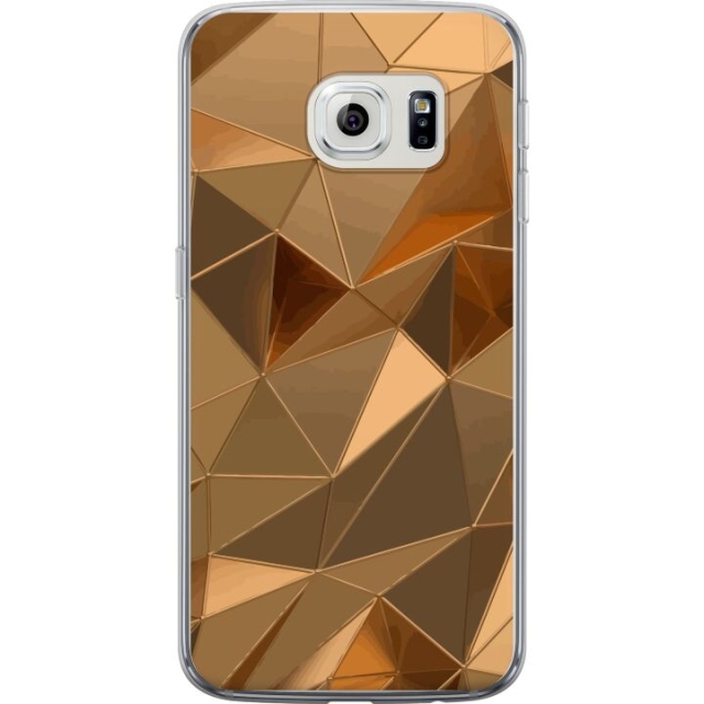 Mobiele hoes voor Samsung Galaxy S6 edge met 3D Goud ontwerp
