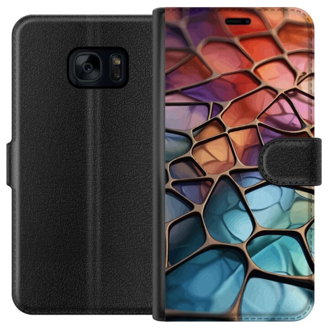 Portemonnee-hoesje voor Samsung Galaxy S7 met Metallic patroon ontwerp