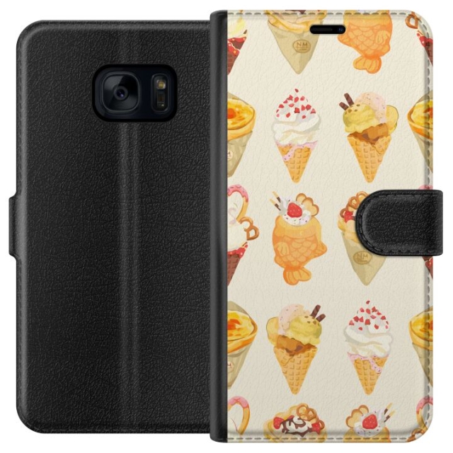 Portemonnee-hoesje voor Samsung Galaxy S7 met Glasachtig ontwerp