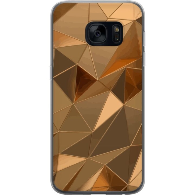 Mobiele hoes voor Samsung Galaxy S7 met 3D Goud ontwerp