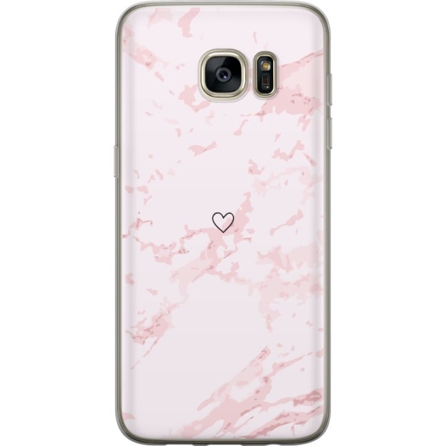 Mobiele hoes voor Samsung Galaxy S7 edge met Roze Hart ontwerp