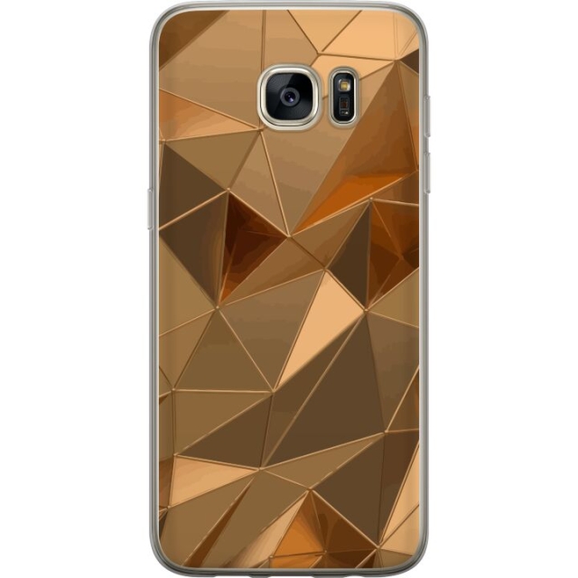 Mobiele hoes voor Samsung Galaxy S7 edge met 3D Goud ontwerp
