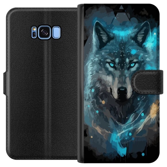Portemonnee-hoesje voor Samsung Galaxy S8 met Wolf ontwerp