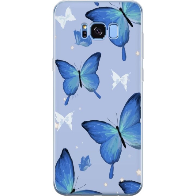 Mobiele hoes voor Samsung Galaxy S8 met Blauwe vlinders ontwerp
