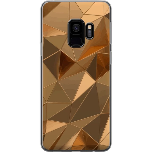 Mobiele hoes voor Samsung Galaxy S9 met 3D Goud ontwerp