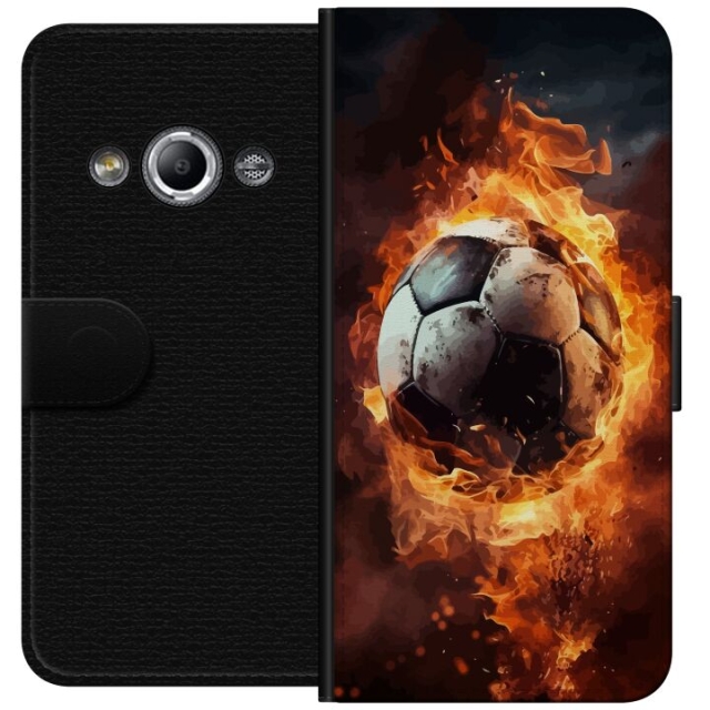 Portemonnee-hoesje voor Samsung Galaxy Xcover 3 met Voetbal ontwerp