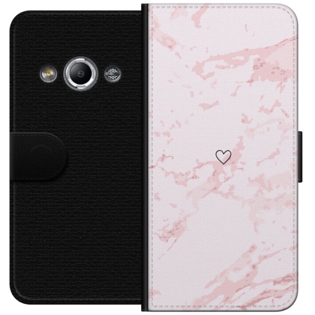 Portemonnee-hoesje voor Samsung Galaxy Xcover 3 met Roze Hart ontwerp