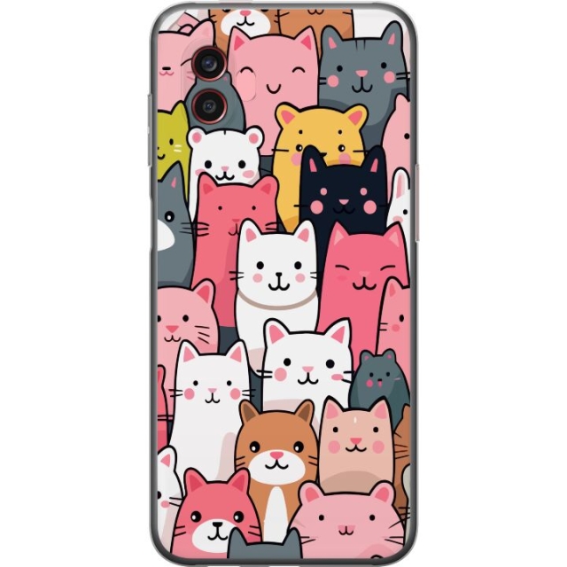 Mobiele hoes voor Samsung Galaxy Xcover6 Pro met Kattenpatroon ontwerp