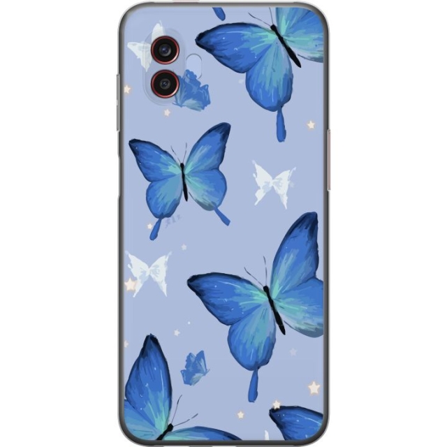 Mobiele hoes voor Samsung Galaxy Xcover6 Pro met Blauwe vlinders ontwerp