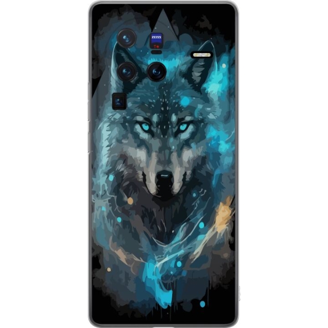 Mobiele hoes voor vivo X80 Pro met Wolf ontwerp