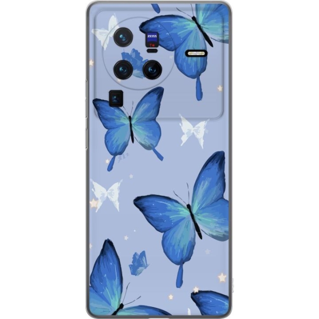 Mobiele hoes voor vivo X80 Pro met Blauwe vlinders ontwerp
