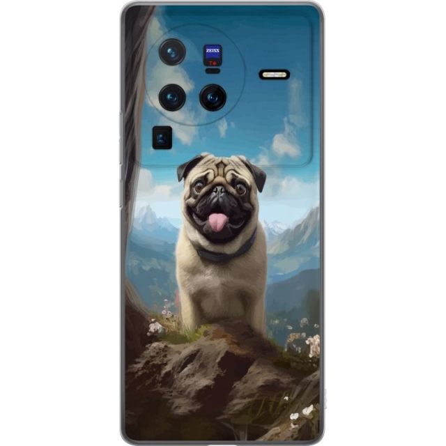 Mobiele hoes voor vivo X80 Pro met Blije Hond ontwerp