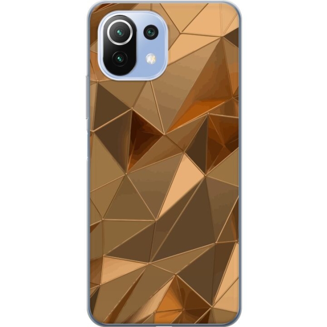 Mobiele hoes voor Xiaomi 11 Lite 5G NE met 3D Goud ontwerp